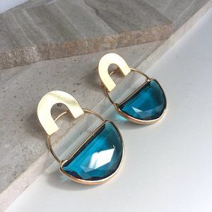 New~ Anthropologie Crescent Circle Post Earrings